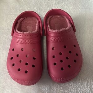 Pink CROCS fleece lined